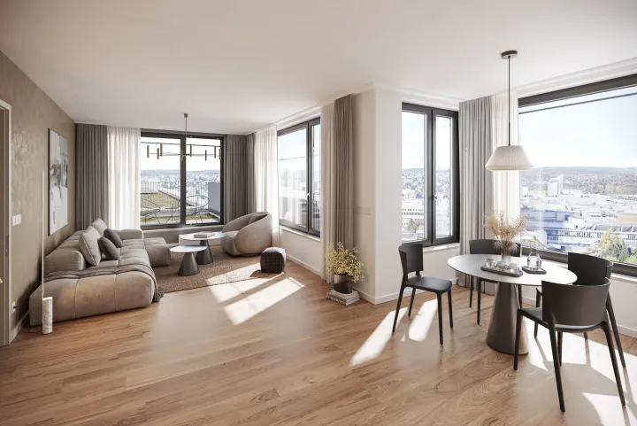 Vizualizace bytu s výhledem na město, Brixx, Brno–Starý Lískovec